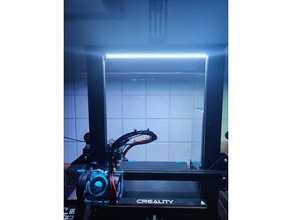 rgb strip holder 2020 extrusion ender 3 v2 pro invisible ws2812b 12mm 3d printer accessories 12v addressable creality led mount 3d print model - Mito3D