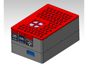 pi 4 server + hdd enclosure 3d printing electronics external hard drive raspberrypi4 case raspberry 3d print model - Mito3D