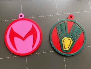 scarlet witch & vision keychains signs logos 3d keychain marvel wandavision 3d print model - Mito3D