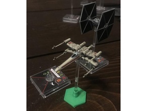 x-wing hex grid base toy & game accessories dungeons dragons miniature starfighter starfinder starwars xwing miniatures 3d print model - Mito3D