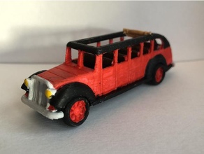 red jammer 1930's style bus - ho h0 scale vehicles 3d print model - Mito3D