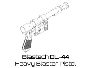 blastech dl-44 heavy blaster pistol fires plastic bullets stl files coming february 18 props cosplay accessory prop star wars weapon costume accessories functional model print han solo starwars 3d print model - Mito3D