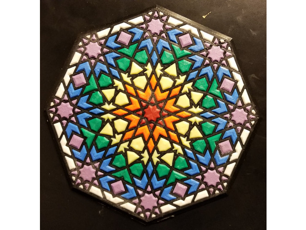 kiremitli Döşeme işi matematik Sanat Alhambra Uzay geometri geometrik Granada mozaik ispanya fayans 3D print model - Mito3D