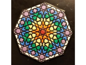 alicatado tilework math art alhambra espaa geometria geometric geometrical geometry granada mosaic spain tile tiles 3d print model - Mito3D
