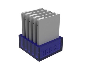 hdd 25 holder - 5 places porta hard disk harddisk drive stand ssd 3d print model - Mito3D