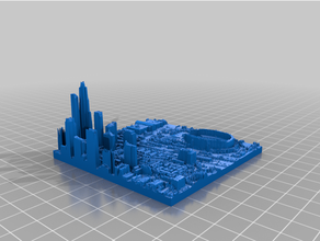 Chicago lidar dados 3d impressão cidade paisagem urbana Willis torre 3d print model - Mito3D