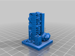 Greeblecity restos tupido alto subir edificios estructuras greeblecityruins 3d print model - Mito3D