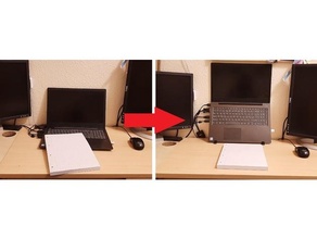 Laptop Heber sparen Schreibtisch Platz Büro Clip halt Aufzug drucken Ort Stand 3d print model - Mito3D