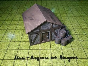 small house - dungeons dragons models mini miniature shack 3d print model - Mito3D