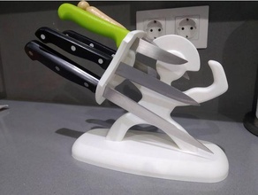 spartan knife block kitchen & dining knives stand 3d print model - Mito3D