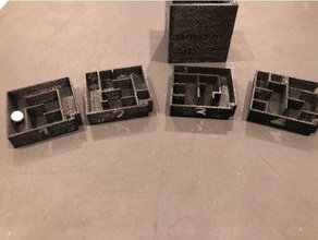 Kutu 3d Labirent bulmacalar 4 seviyeleri 6mm airsoft bbs mermer makine Izlemek küp revomak 3d print model - Mito3D