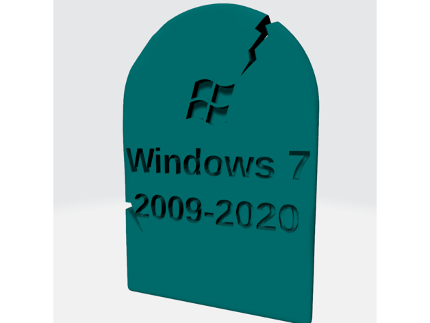 windows 7 gravestone 3d printing burial microsoft tomb tombstone 3D print model - Mito3D