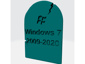 fenêtres 7 pierre tombale 3d impression enterrement Microsoft tombeau 3d print model - Mito3D