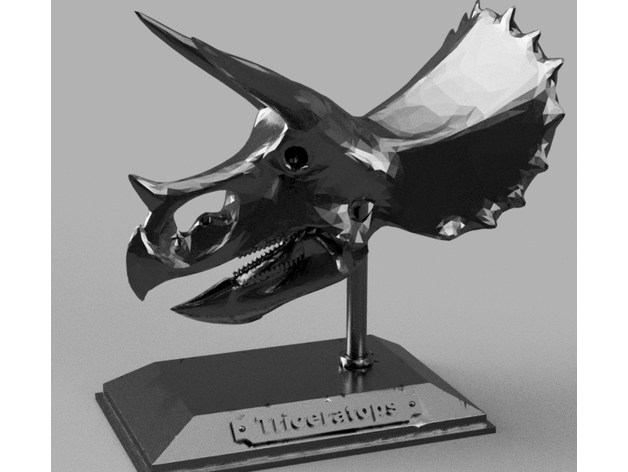 triceratops skull art dinosaur 3D print model - Mito3D