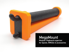 megamount modular pegboard organizador ferramenta titulares caixas filamento carretel suporte gancho ikea skadis mmu mmu2s monte prusa i3 porta bobinas 3d print model - Mito3D