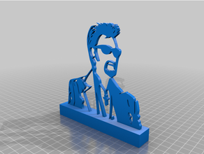 johnny hallyday morial 0 base sculptures 3d print model - Mito3D