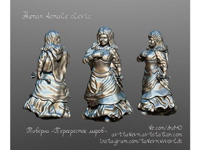 human female cleric games 28mm dnd miniature dungeons dragons 3d print model - Mito3D