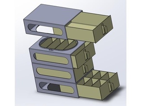 stapelbar Lager Behälter Schubladen Organisation modular 3d print model - Mito3D