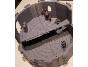 12 sided tower interlocking parts remix 3d printing 28mm dnd dungeons dragons miniature miniatures modular stackable wizard 3d print model - Mito3D