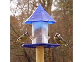 bird feeder pole mount outdoor & garden birdfeeder birdhouse birds 3d print model - Mito3D
