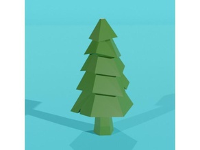 poly christmas pine tree buildings & structures 3d print model - Mito3D