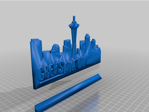 grey's anatomy skyline logo 3d printing decoration doctors grays greys seattle sign signs tv quotes tv-sitcom 3d print model - Mito3D