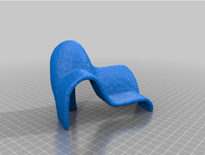 curvy concrete bench model furniture 3d print model - Mito3D