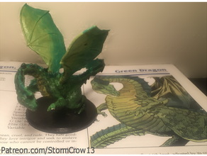 2nd ajouter vert dragon Jeux dnd miniature donjons dragons mini 28mm 3d print model - Mito3D