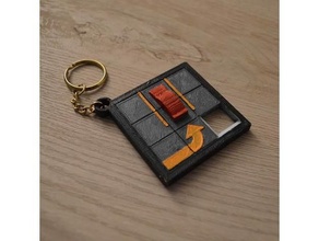 parking lot slide puzzle keychain - bring awareness responsible keychains car 3d print model - Mito3D