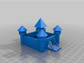 chateau simple - simple castle toys & games 3d print model - Mito3D