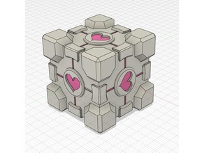 weighted companion cube portal step props valve 3d print model - Mito3D