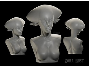 zora bust free download creatures fanart female torso legend zelda nintendo ocarinaoftime ocarina time resin ruto video game 3d print model - Mito3D