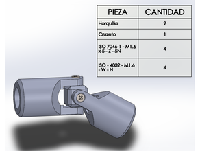 cardán articulación Ingenieria mecánica mecánico mecanico mecanismo 3d print model - Mito3D