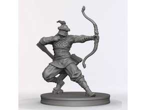 asudaï archer 35mm sculptures barbare chinois donjon fantaisie combattant figurine mongol ranger jouer rôle rpg table marteau guerre 40000 wari guerrier 3d print model - Mito3D