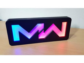 mw led sign electronics games light luminoso modern warfare neon rgb wemos wled ws2812b 3d print model - Mito3D