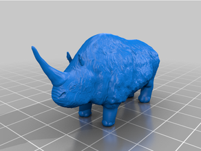 elasmotherium animali dnd miniatura paleoart paleontologia rinoceronte 3d print model - Mito3D