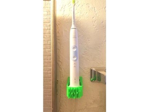 brusht v2 bathroom organizer brushing teeth charger mount electric toothbrush philips philips-sonicare sonicare wall 3d print model - Mito3D