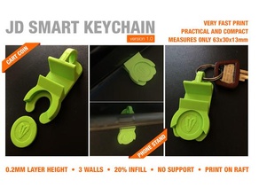 jd smart keychain v10 cart coin phone holder keychains 10 kroner 1 euro krone grocery stand pocket size shopping wearable 3d print model - Mito3D