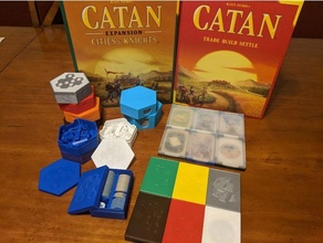 catan card storage tile boxes magnetic games holder settlers 3d print model - Mito3D