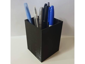 rectangle cube cup pencil pen holder office container vase 3d print model - Mito3D