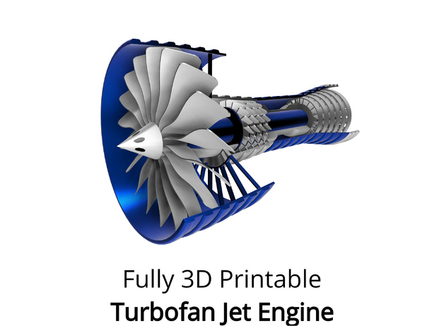 tamamen 3d yazdırılabilir turbofan jet motor eğitici model mühendislik havacılık Görüntüle Eğitim oyuncak 3D print model - Mito3D