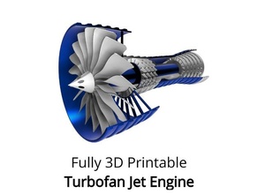 fully 3d printable turbofan jet engine - educational model engineering aerospace display education toy 3d print model - Mito3D