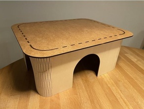 laser cut guinea pig house living hinge corners pets 3d print model - Mito3D