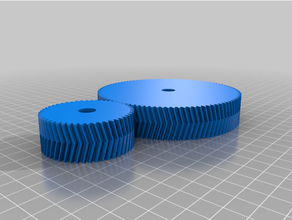 2 meshing gears openscad spur helical herringbone parts gear interface library 3d print model - Mito3D