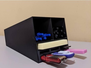 escritorio organizador estante oficina lápiz soporte sd tarjeta USB 3d print model - Mito3D