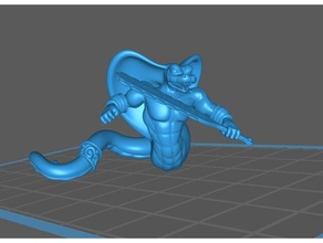 yuan ti snake man savaşçı poz 2 oyunlar ejderhalar Zindanlar fantezi yılan Adam Warhammer Yuanti 3d print model - Mito3D