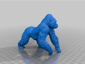 gorila animais macaco torção kong dorso prata 3d print model - Mito3D