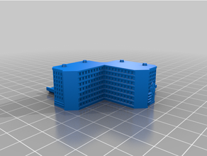 greeblecity megatower 8 twin roads buildings & structures 3d print model - Mito3D
