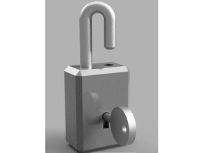 simple padlock toys & games 3d print printing key lock 3d print model - Mito3D