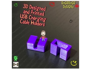usb cable holder wider cables gadgets organiser 3d print model - Mito3D